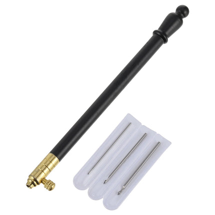 Ortofally 1 Set of Metal Handle Set Hooks with 3 Needles French Crochet Tool for Embroidery Beading ( Black ) 11X1CM Black.