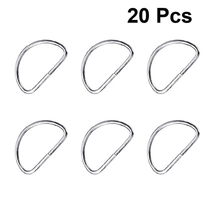 SWETRACE Handbag Hardware Small D Rings Multipurpose Metal for DIY Crafts Silver 20PCS Size 1 Silver.