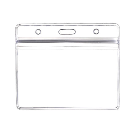 Ortofally 10pcs Transparent Waterproof Business ID Badge Holder for Office School (Horizontal Pattern) 10pcs Transparent.
