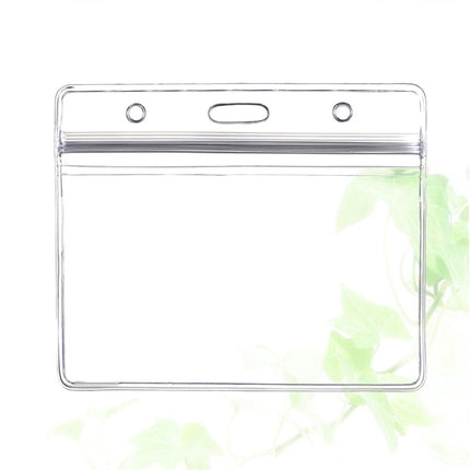 Ortofally 10pcs Transparent Waterproof Business ID Badge Holder for Office School (Horizontal Pattern) 10pcs Transparent.