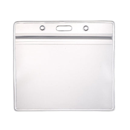 Ortofally 10pcs Transparent Waterproof Business ID Badge Holder for Office School (Horizontal Pattern) 10pcs Transparent.