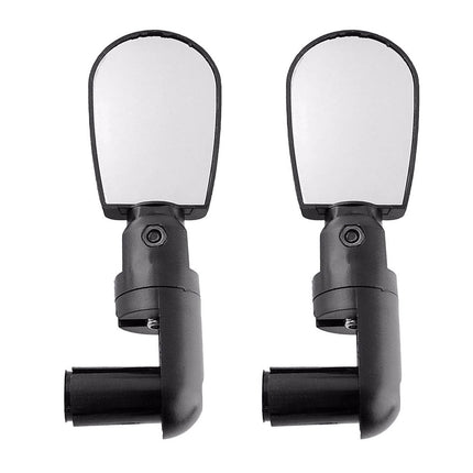 Ortofally 2pcs Universal Handlebar Rearview Mirror 360 Degrees Bike MTB Motorcycle Cycling Handlebar Plug Flexible Rear Mirror (Black) 13.00X8.00X2.50CM Black.