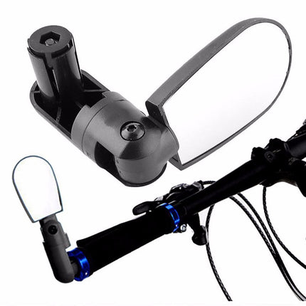 Ortofally 2pcs Universal Handlebar Rearview Mirror 360 Degrees Bike MTB Motorcycle Cycling Handlebar Plug Flexible Rear Mirror (Black) 13.00X8.00X2.50CM Black.