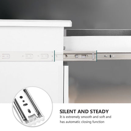 Ortofally 2pcs Three-Section Drawer Slides Stainless Steel Full Extension Ball Bearing 25X4.31CM Silver.