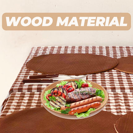 SWETRACE Flat Wooden Dinner Plate Beige For Wedding 1Pcs 4.9In 12.50X12.50X2.00CM Beige.
