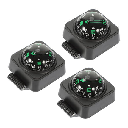 SWETRACE Motorcycle Compass Round Multi ABS 3Pcs Simple Design Adjustable Direction.