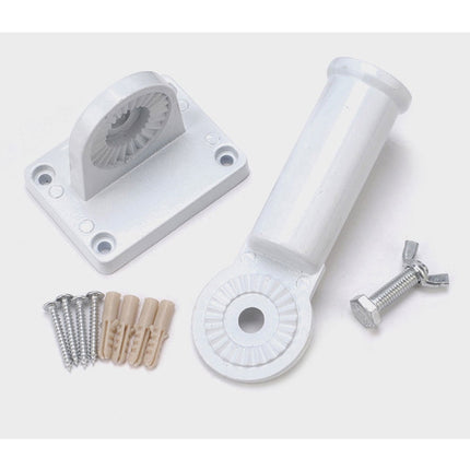 Worgeous Flag Pole Accessories Universal Holder Wall Mount Poles Bridegroom White.