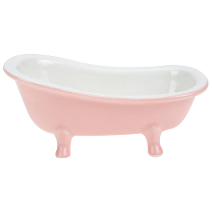 SWETRACE Bathtub Shaped Flower Pot Pink Ceramic 1Set 6.3x3.5x2.8in.