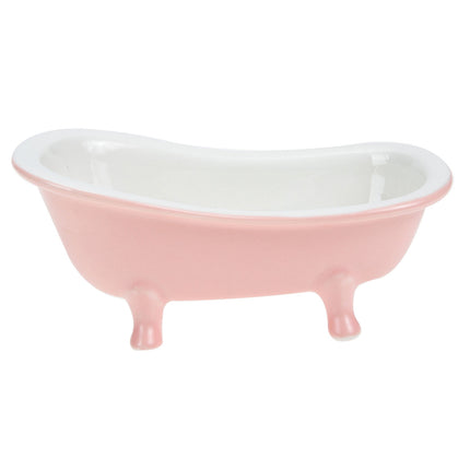 SWETRACE Bathtub Shaped Flower Pot Pink Ceramic 1Set 6.3x3.5x2.8in.