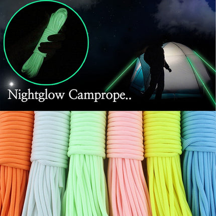 Worgeous 5pcs Outdoor 1 Meter Night Nine-core Umbrella Ropes Parachute Cord Glowing in the Dark.