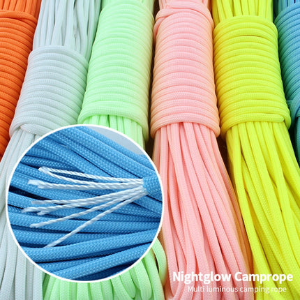 Worgeous 5pcs Outdoor 1 Meter Night Nine-core Umbrella Ropes Parachute Cord Glowing in the Dark.