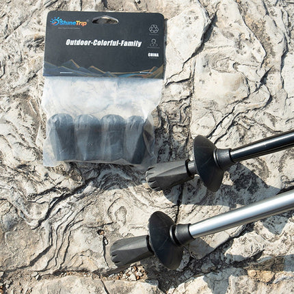 Worgeous Durable Trekking Cane Tips with Metal Gasket for Hiking Poles 8 Pieces Black.