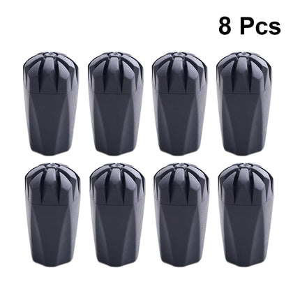 Worgeous Durable Trekking Cane Tips with Metal Gasket for Hiking Poles 8 Pieces Black.