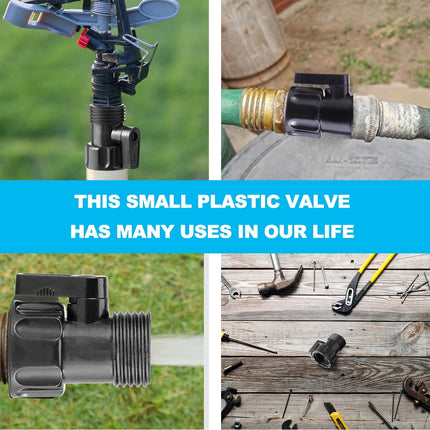 Worgeous Garden Hose Shut Off Valve 3/4 Inch ABS Black for Durable Use and Easy Installation.