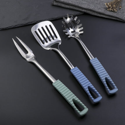 Ortofally Kitchen Utensils Stainless Steel Cooking Tools Heat Resistant Kitchen Gadgets Dishwasher Safe 34.50X3.50X2.00CM Silver.
