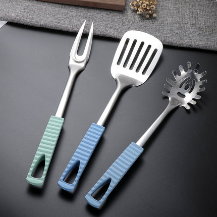 Ortofally Kitchen Utensils Stainless Steel Cooking Tools Heat Resistant Kitchen Gadgets Dishwasher Safe 34.50X3.50X2.00CM Silver.