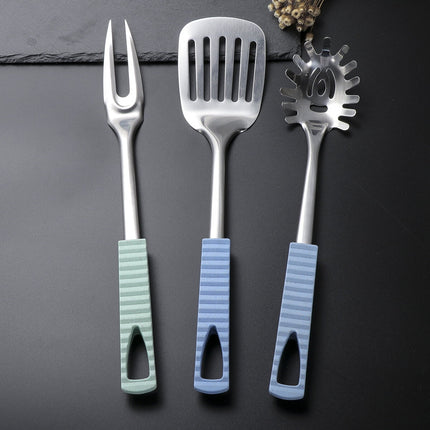Ortofally Kitchen Utensils Stainless Steel Cooking Tools Heat Resistant Kitchen Gadgets Dishwasher Safe 34.50X3.50X2.00CM Silver.