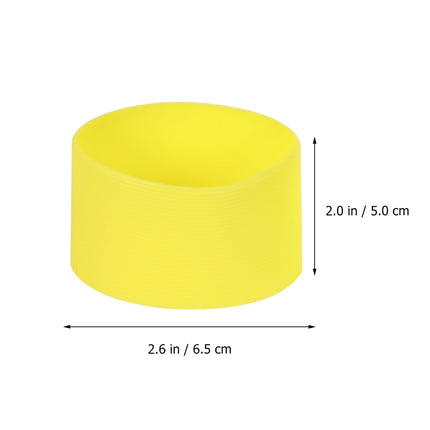 Worgeous 4pcs Silicone Heat resistant Cup Sleeves Non slip Protective Water Glass Covers for Bottles and Mugs (Green Light Blue Pink Yellow).