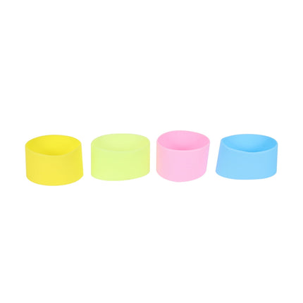 Worgeous 4pcs Silicone Heat resistant Cup Sleeves Non slip Protective Water Glass Covers for Bottles and Mugs (Green Light Blue Pink Yellow).