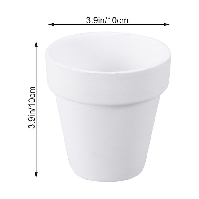 Worgeous 5Pcs 10x10CM Small White Terracotta Pot Clay Ceramic Pottery Planter Cactus Flower Pots Succulent Nursery Pots with Hole.