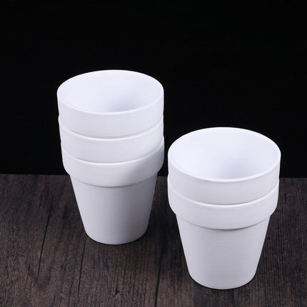 Worgeous 5Pcs 10x10CM Small White Terracotta Pot Clay Ceramic Pottery Planter Cactus Flower Pots Succulent Nursery Pots with Hole.