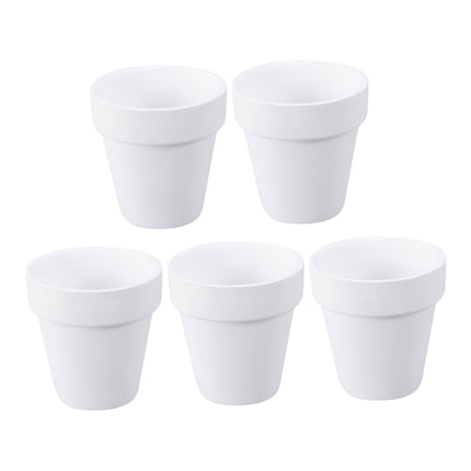 Worgeous 5Pcs 10x10CM Small White Terracotta Pot Clay Ceramic Pottery Planter Cactus Flower Pots Succulent Nursery Pots with Hole.