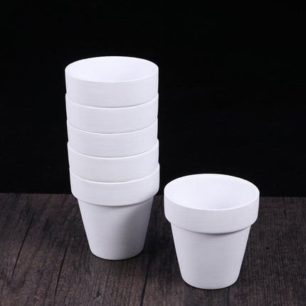 Worgeous 5Pcs 10x10CM Small White Terracotta Pot Clay Ceramic Pottery Planter Cactus Flower Pots Succulent Nursery Pots with Hole.