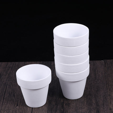 Worgeous 5Pcs 10x10CM Small White Terracotta Pot Clay Ceramic Pottery Planter Cactus Flower Pots Succulent Nursery Pots with Hole.