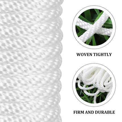 Worgeous White Nylon Lanyard Rope for Flagpole Lifting and Hanging Tools 6mm Diameter.