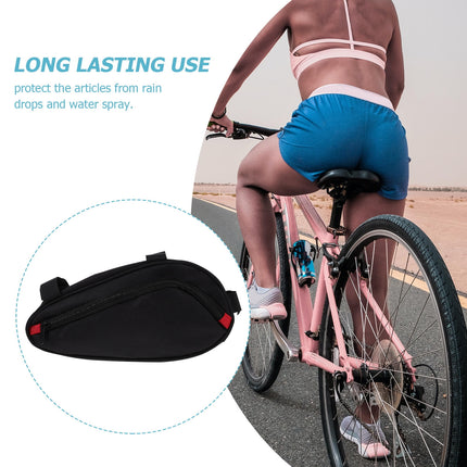 SWETRACE Bike Triangle Handlebar Bags Black Waterproof 1Pcs 9.84x4.33x3.14in.