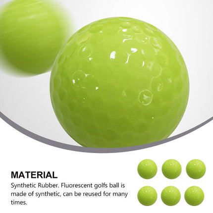 Worgeous Durable Fluorescent Golf Balls for Playing Automatic Light Absorbing Night Green 6pcs.