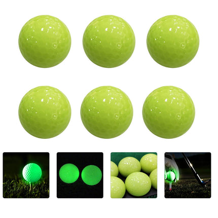Worgeous Durable Fluorescent Golf Balls for Playing Automatic Light Absorbing Night Green 6pcs.