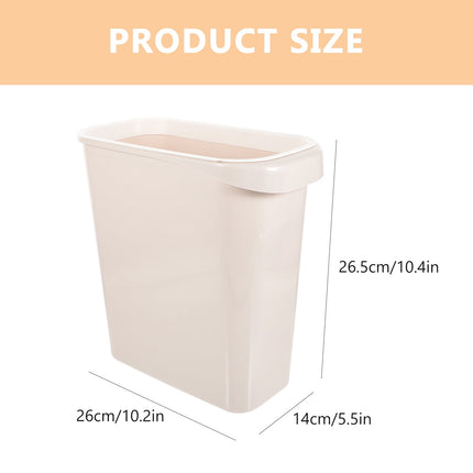 Worgeous White Plastic Trash Can for Home Use Made of Material Great for Small Spaces 13 x 8 0 inches.