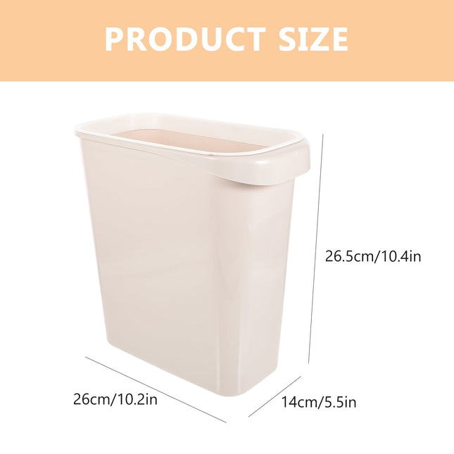 Worgeous White Plastic Trash Can for Home Use Made of Material Great for Small Spaces 13 x 8 0 inches.