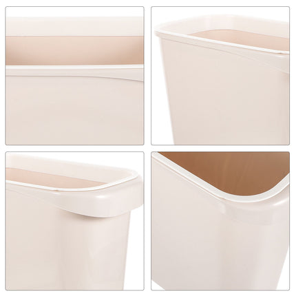 Worgeous White Plastic Trash Can for Home Use Made of Material Great for Small Spaces 13 x 8 0 inches.