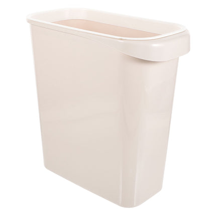 Worgeous White Plastic Trash Can for Home Use Made of Material Great for Small Spaces 13 x 8 0 inches.