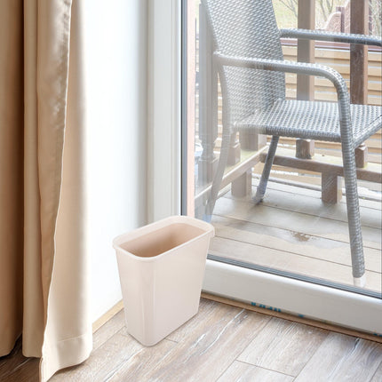Worgeous White Plastic Trash Can for Home Use Made of Material Great for Small Spaces 13 x 8 0 inches.