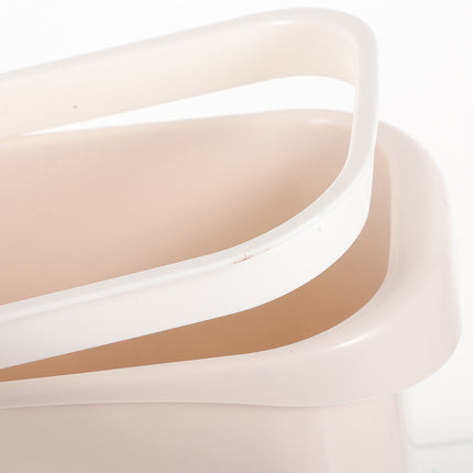 Worgeous White Plastic Trash Can for Home Use Made of Material Great for Small Spaces 13 x 8 0 inches.