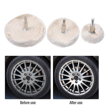 SWETRACE drill polishing pad Polishing Cloth Beige For Metal Surface Cleaning 3pcs.