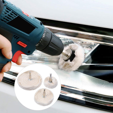 SWETRACE drill polishing pad Polishing Cloth Beige For Metal Surface Cleaning 3pcs.
