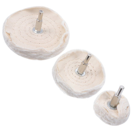 SWETRACE drill polishing pad Polishing Cloth Beige For Metal Surface Cleaning 3pcs.