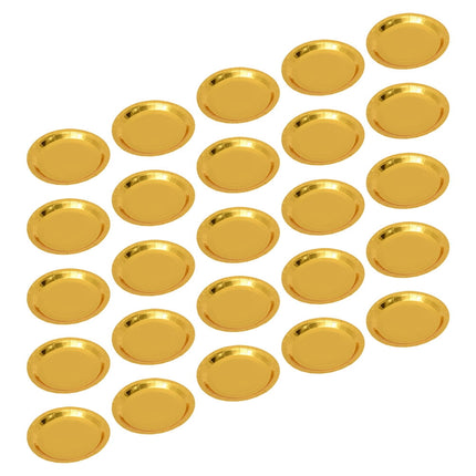Worgeous 25 Pcs Disposable Paper Tray Birthday Plates Dinner Cute Tableware Cake Golden.