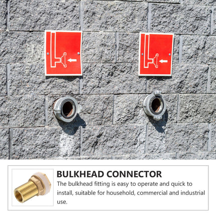 Worgeous Brass Bulkhead Fitting for Water Tank Easy Install Water Inlet Outlet Connector Golden 1/2 Inch.