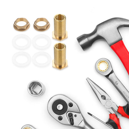 Worgeous Brass Bulkhead Fitting for Water Tank Easy Install Water Inlet Outlet Connector Golden 1/2 Inch.