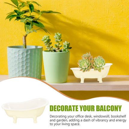 Worgeous Ceramic Flowerpot Bathtub Succulent Planter Cactus Planting Pots Indoor.