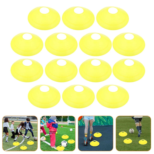 Worgeous 14 Pcs Disc Agile Soccer Cones Training Equipment Child Yellow.