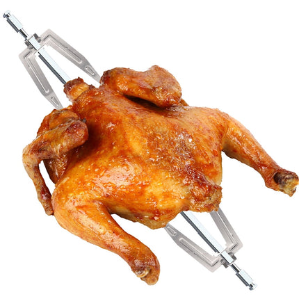 Worgeous 2 Pcs Roast Chicken String Rotisseries Fork Roasted Grilled Silver.