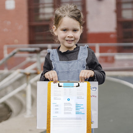 Worgeous Clipboard with Storage Small Writing Pad Student Office Golden.