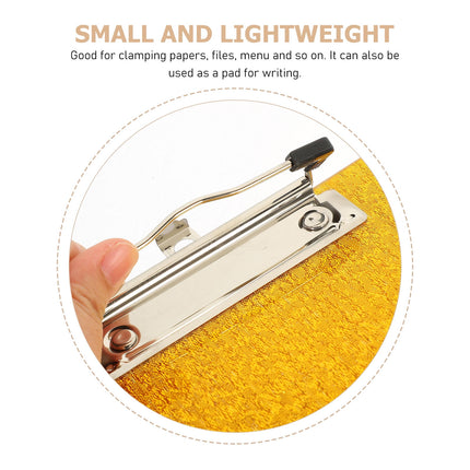 Worgeous Clipboard with Storage Small Writing Pad Student Office Golden.