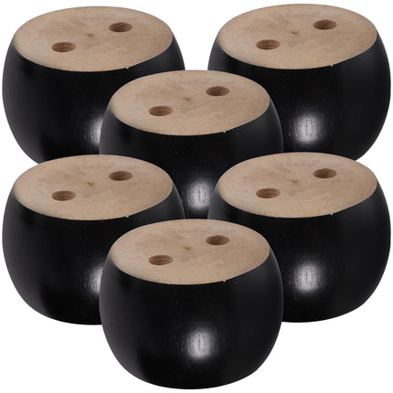 SWETRACE Furniture Feet Wood Round Bun Shape for Wooden Furniture Legs 6Pcs.